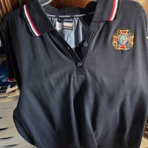 Black Polo Shirt with Embroidered Emblem